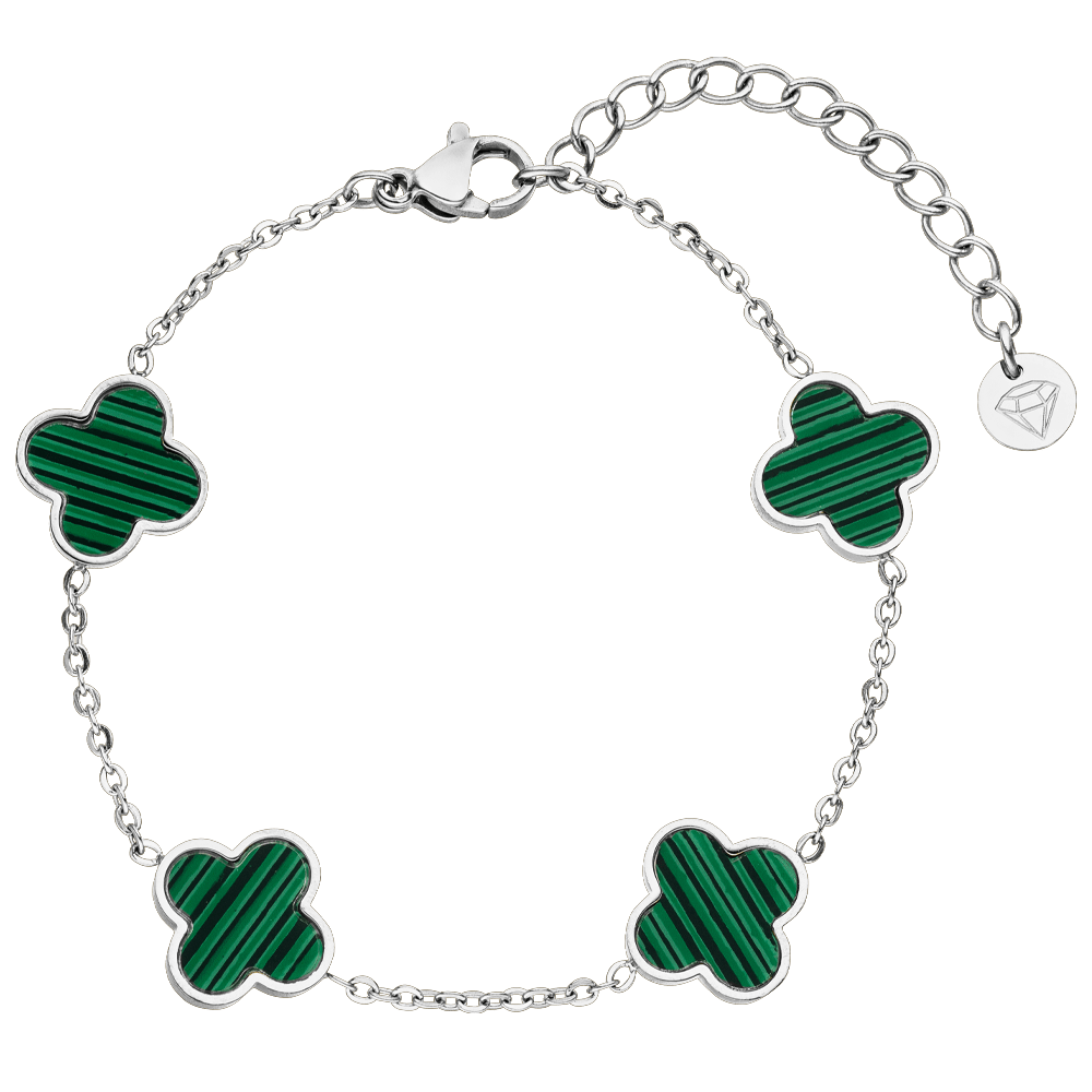 Bracelet Clover Green | Plaqué or 18 carats