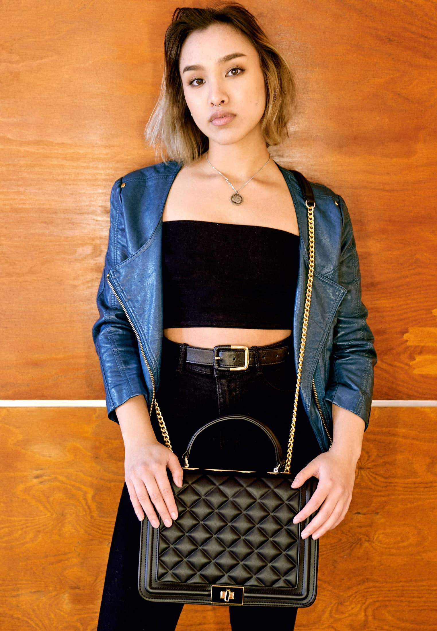 L'essentielle - Sac à bandoulière matelassé avec chaîne
