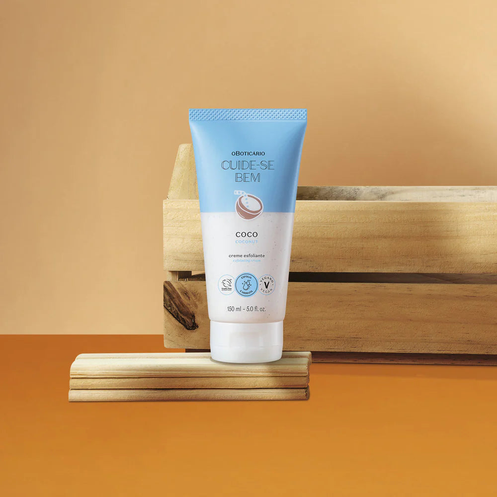 Crème exfoliante pour le corps à la noix de coco Cuide-se Bem, 150 ml