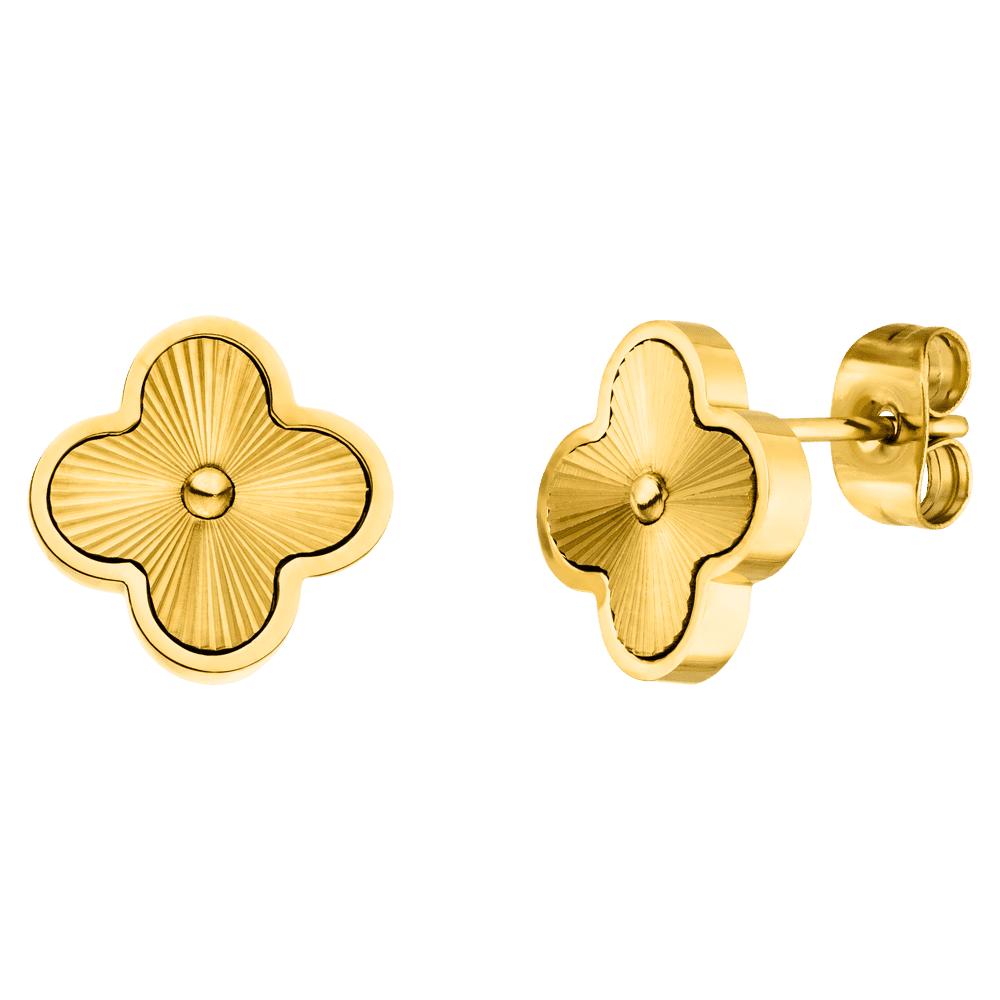 Clous d'oreilles Shine Clover | Plaqué or 18 carats