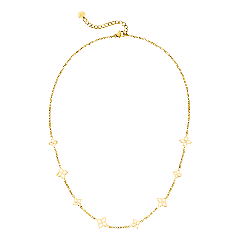 Collier fleuri élégant | Plaqué or 18 carats
