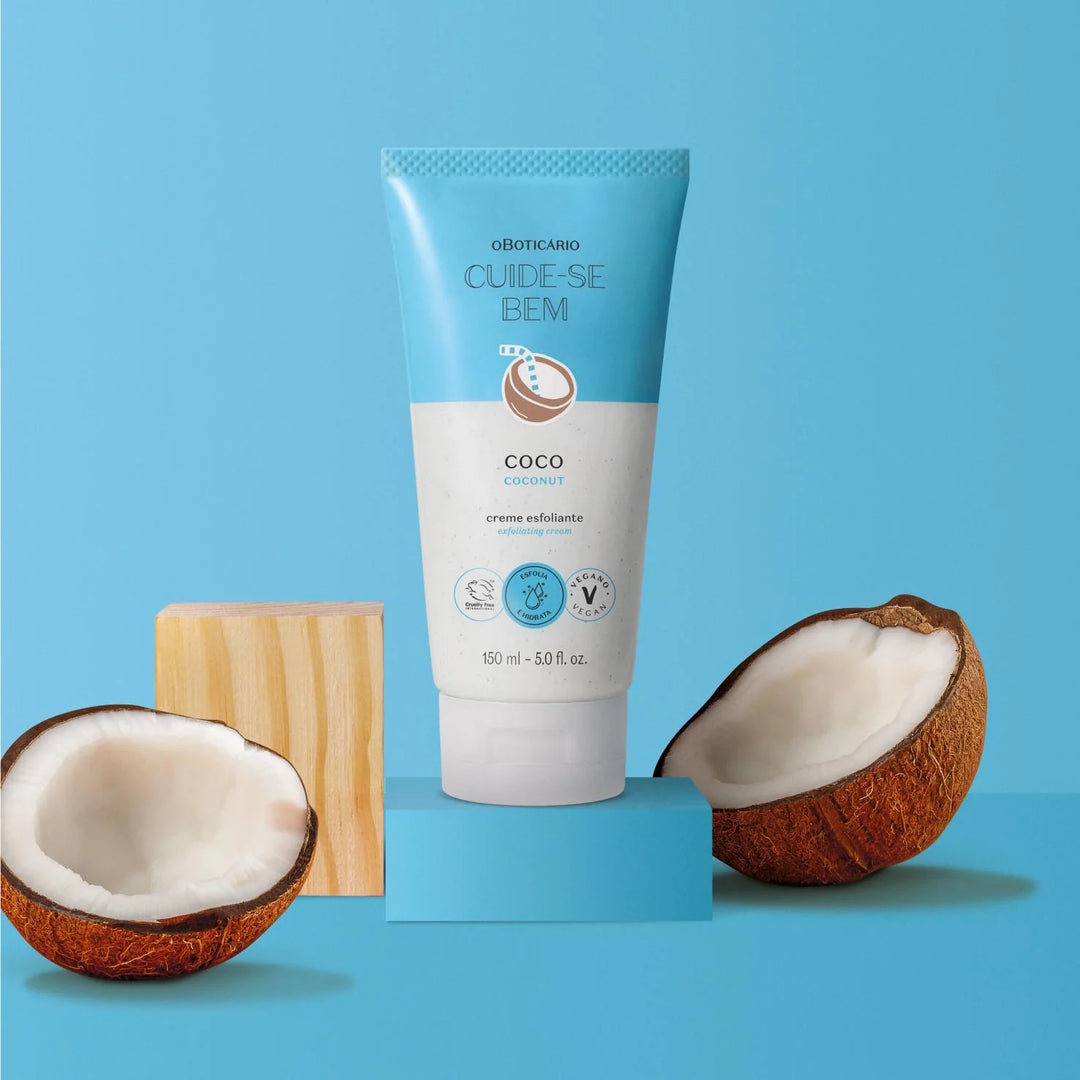 Crème exfoliante pour le corps à la noix de coco Cuide-se Bem, 150 ml