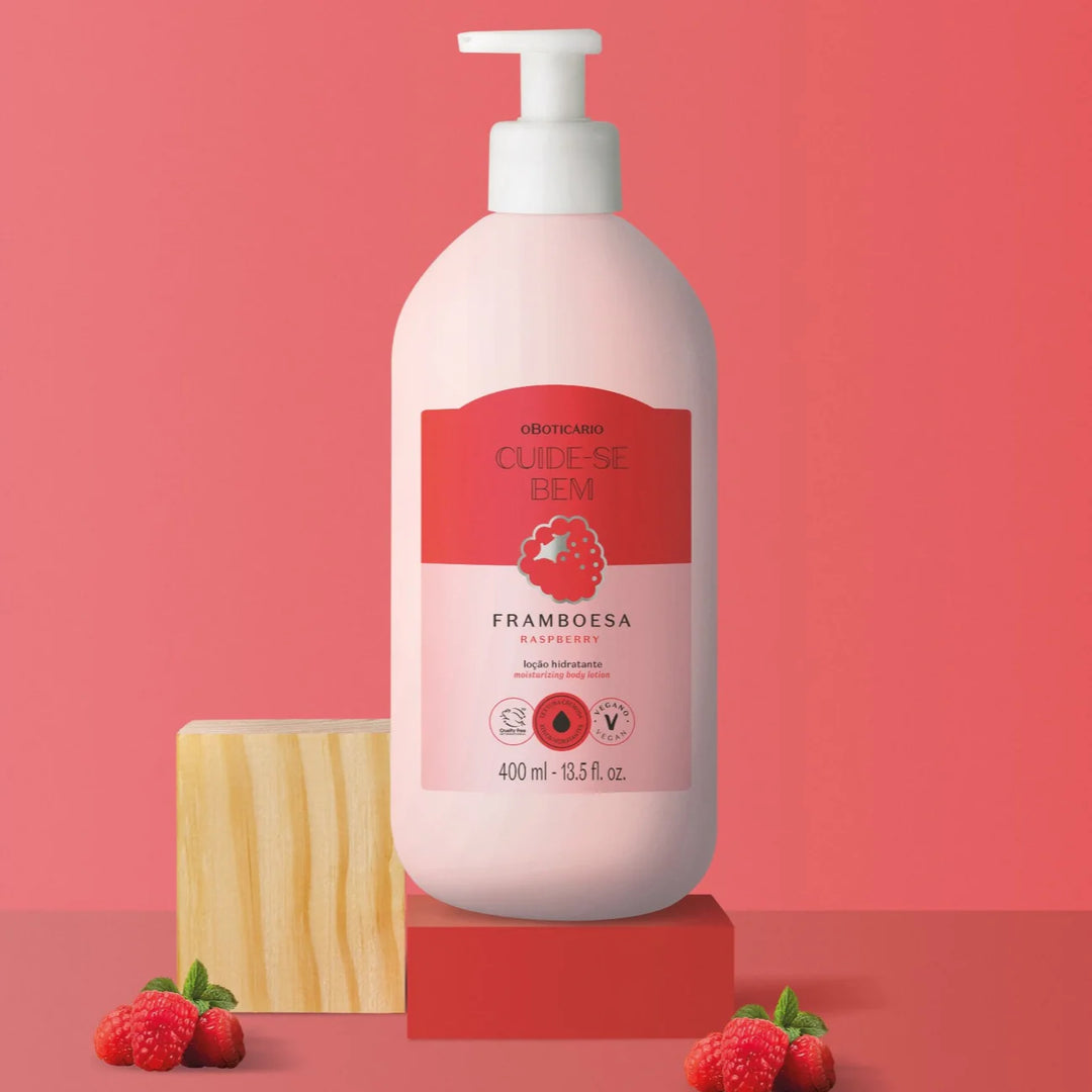 Lotion Hydratante Corps Framboise Cuide-se Bem, 400 ml