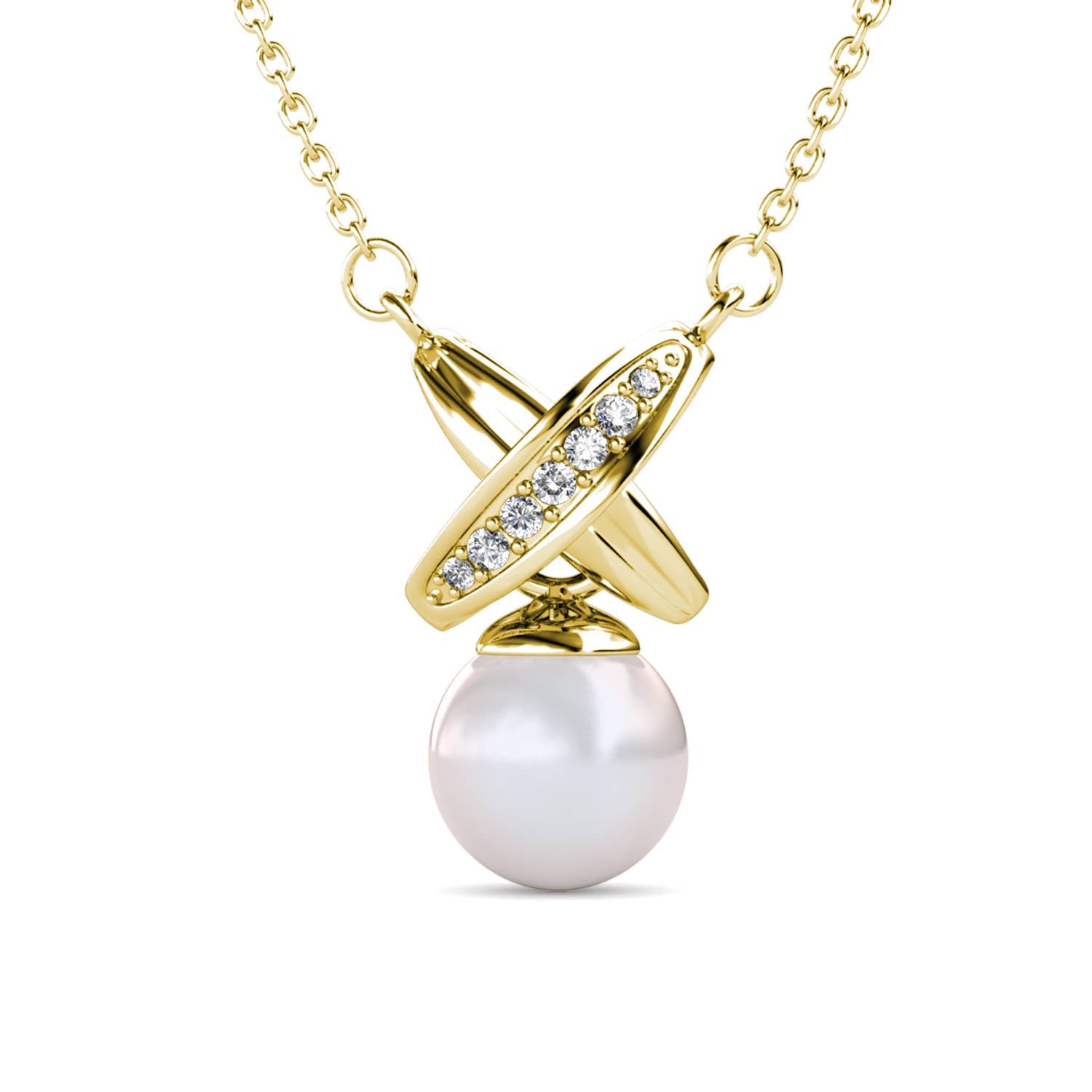 Pendentifs Chris Pearl - Doré et Cristal