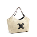 Vimoda - Sac cabas paille effet avec logo CC et anses chaîne