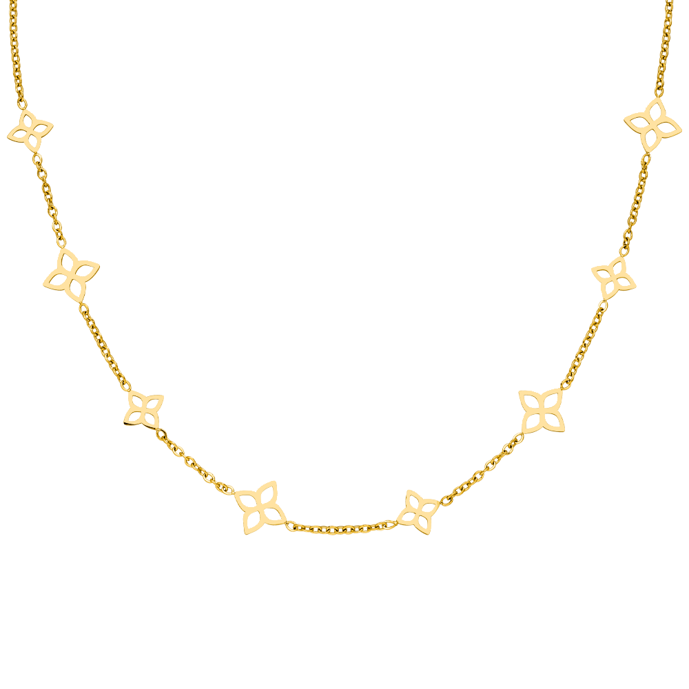 Collier fleuri élégant | Plaqué or 18 carats