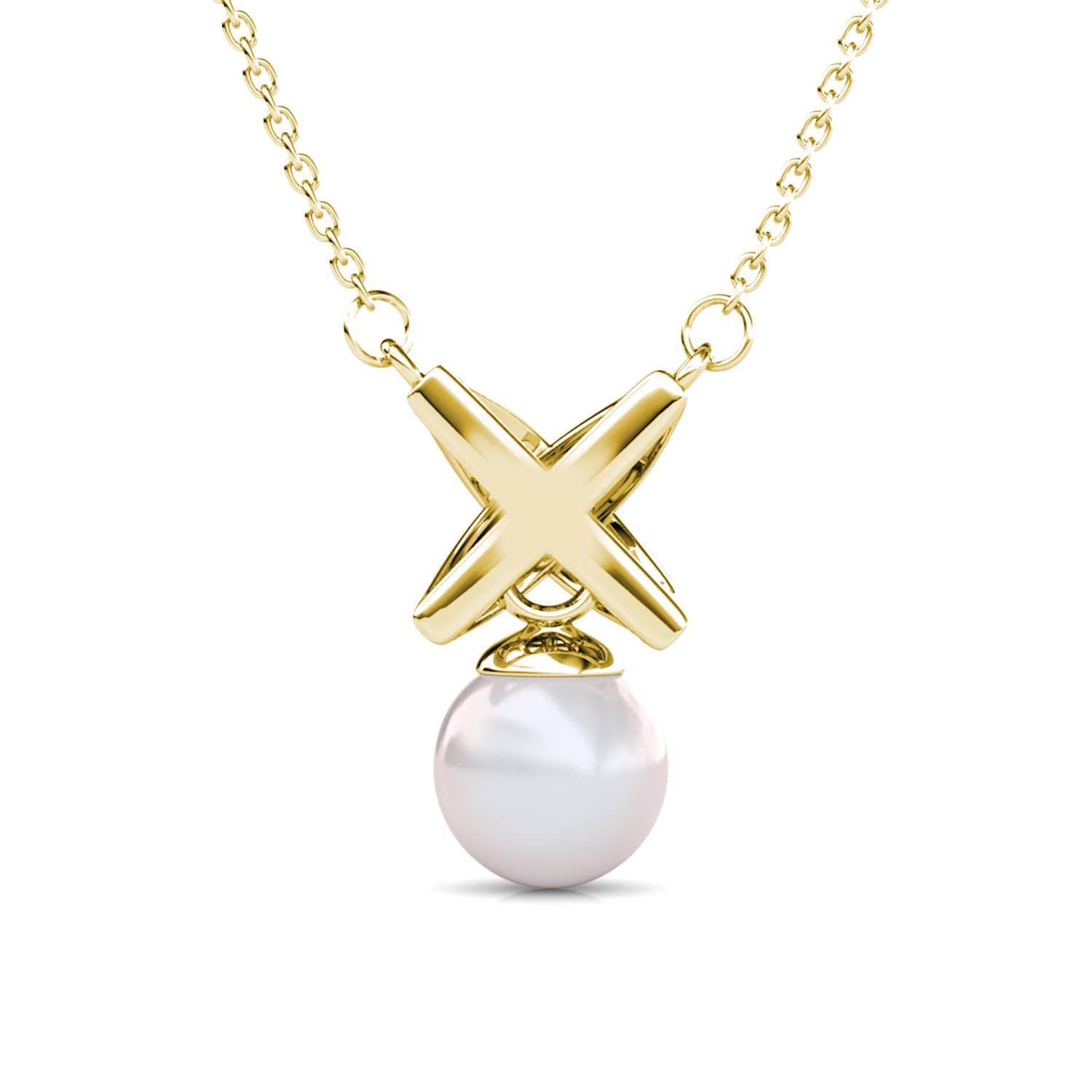 Pendentifs Chris Pearl - Doré et Cristal