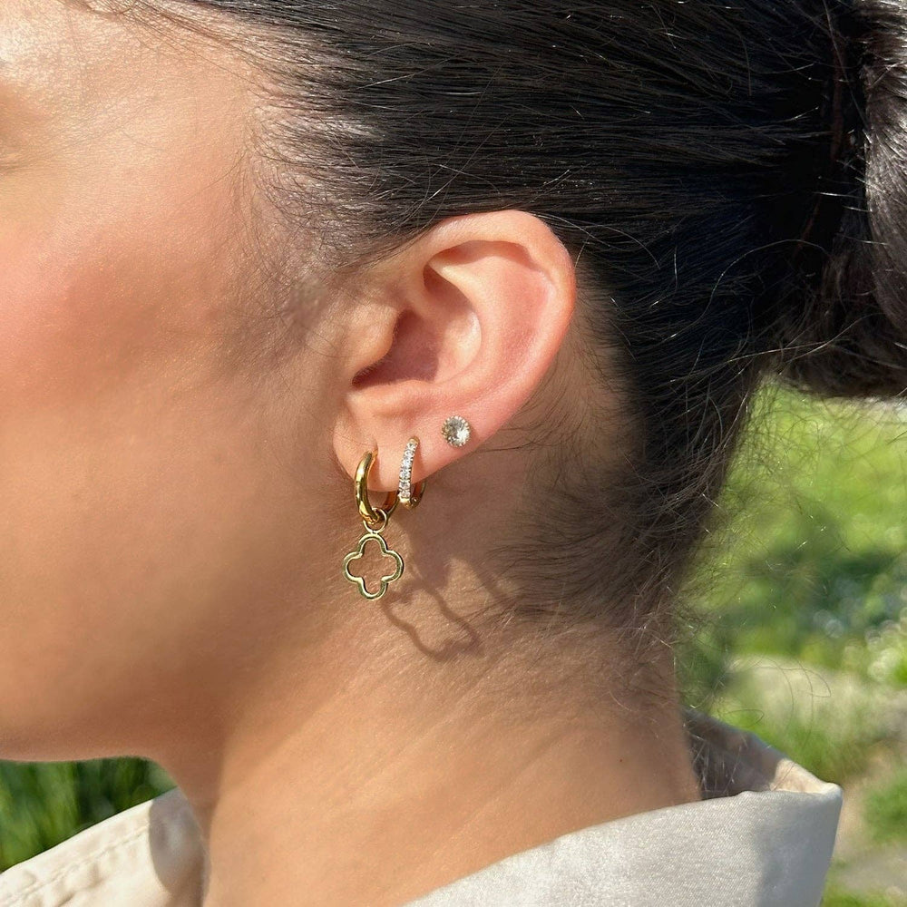 Boucles d'oreilles Simple Clover | Plaquées or 18 carats