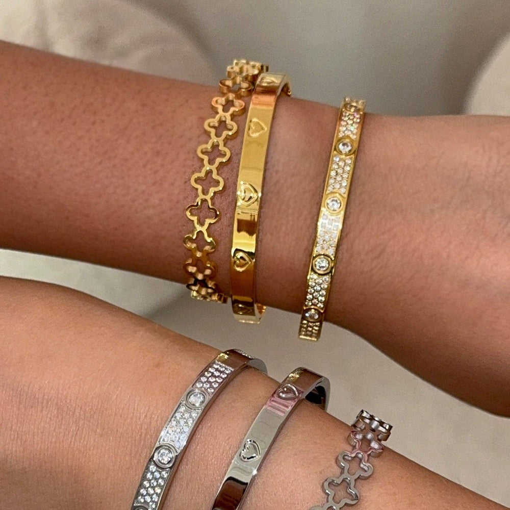 Bracelet en forme de cœur | Plaqué or 18 carats