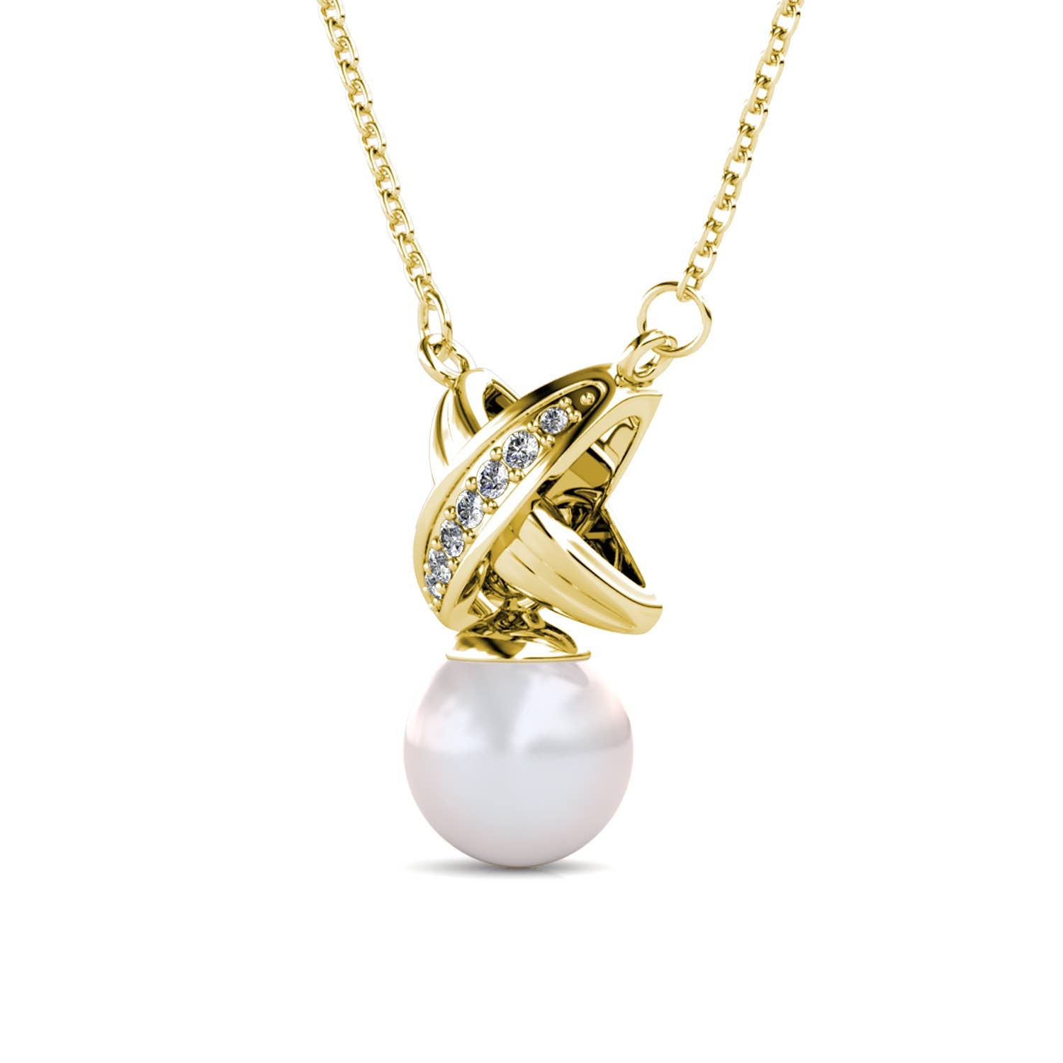 Pendentifs Chris Pearl - Doré et Cristal