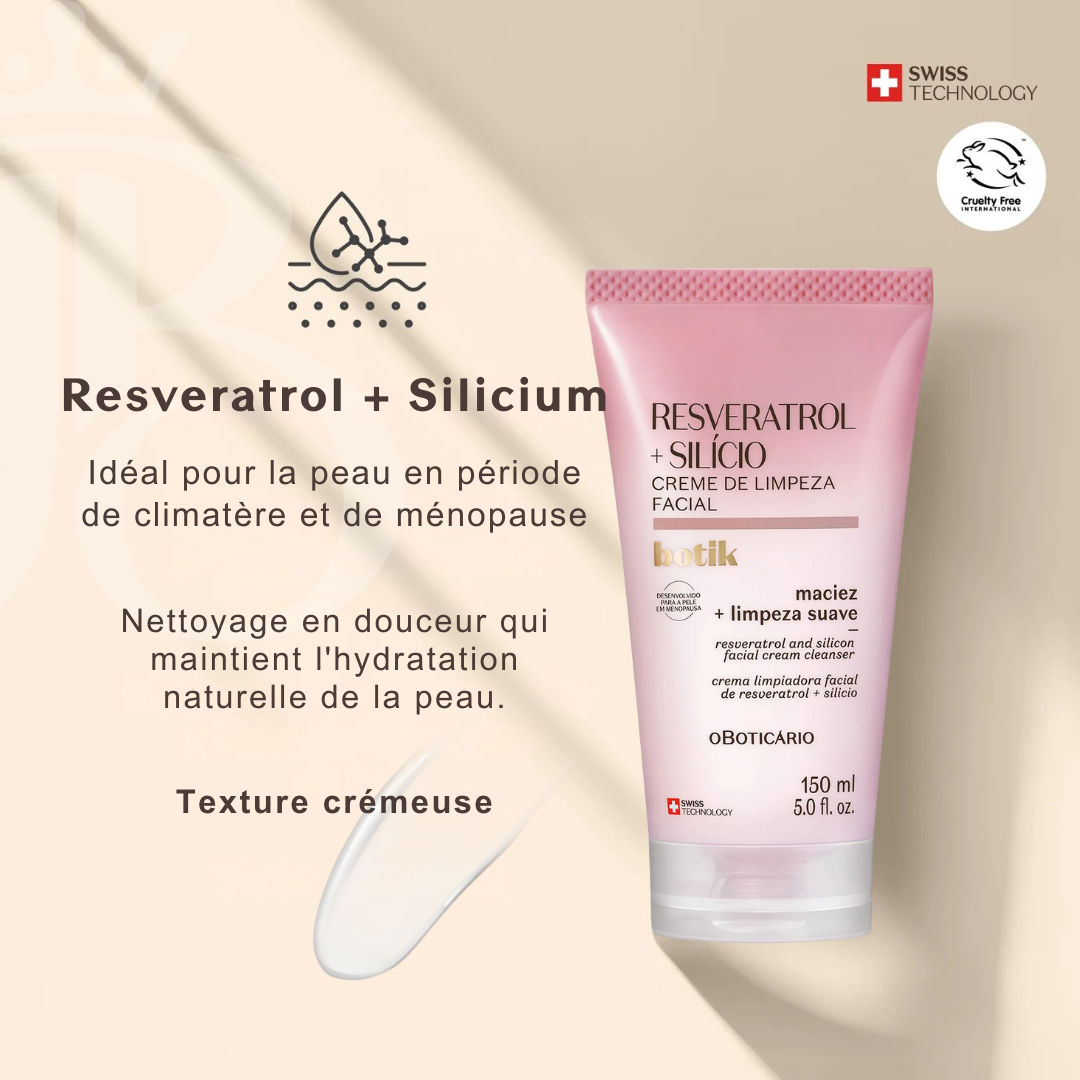 Crème nettoyante visage Resvératrol et Silicium Botik, 150 ml