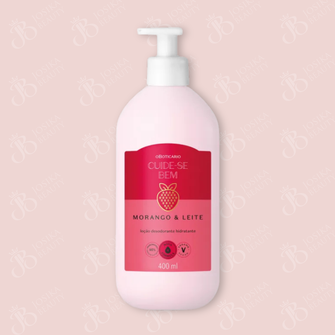 Lait Corps Hydratant Fraise et Lait Cuide-se Bem 400 ml