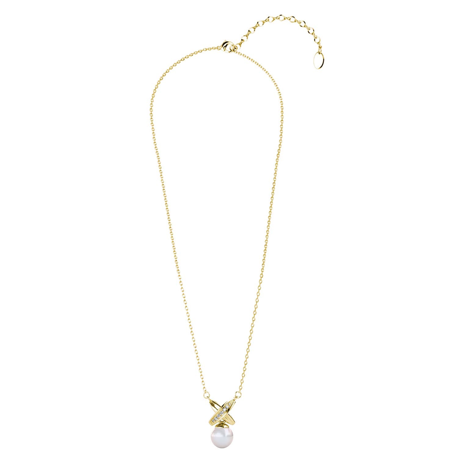 Pendentifs Chris Pearl - Doré et Cristal