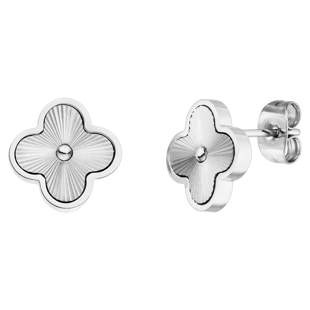 Clous d'oreilles Shine Clover | Plaqué or 18 carats