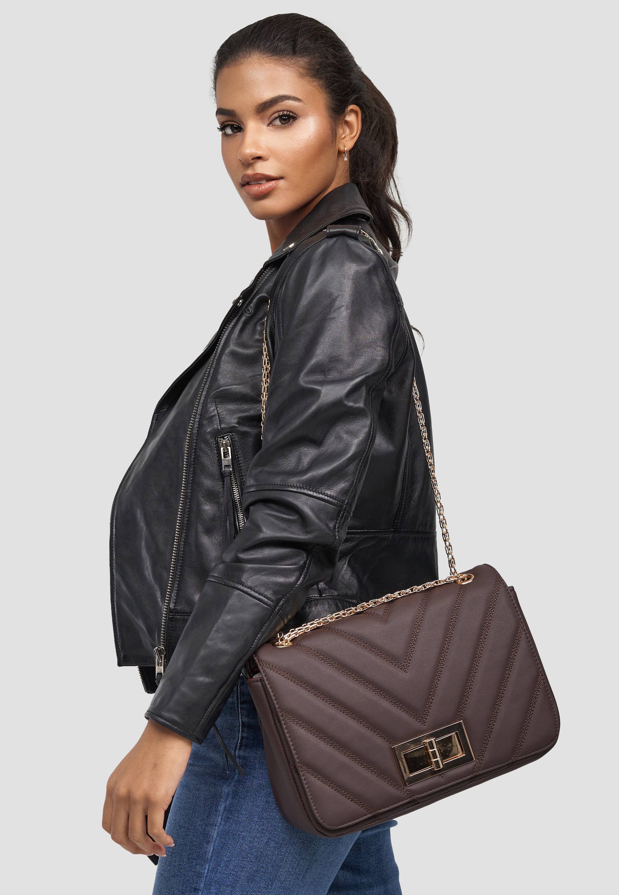 Mirada - sac à main avec fermeture à vis dorée