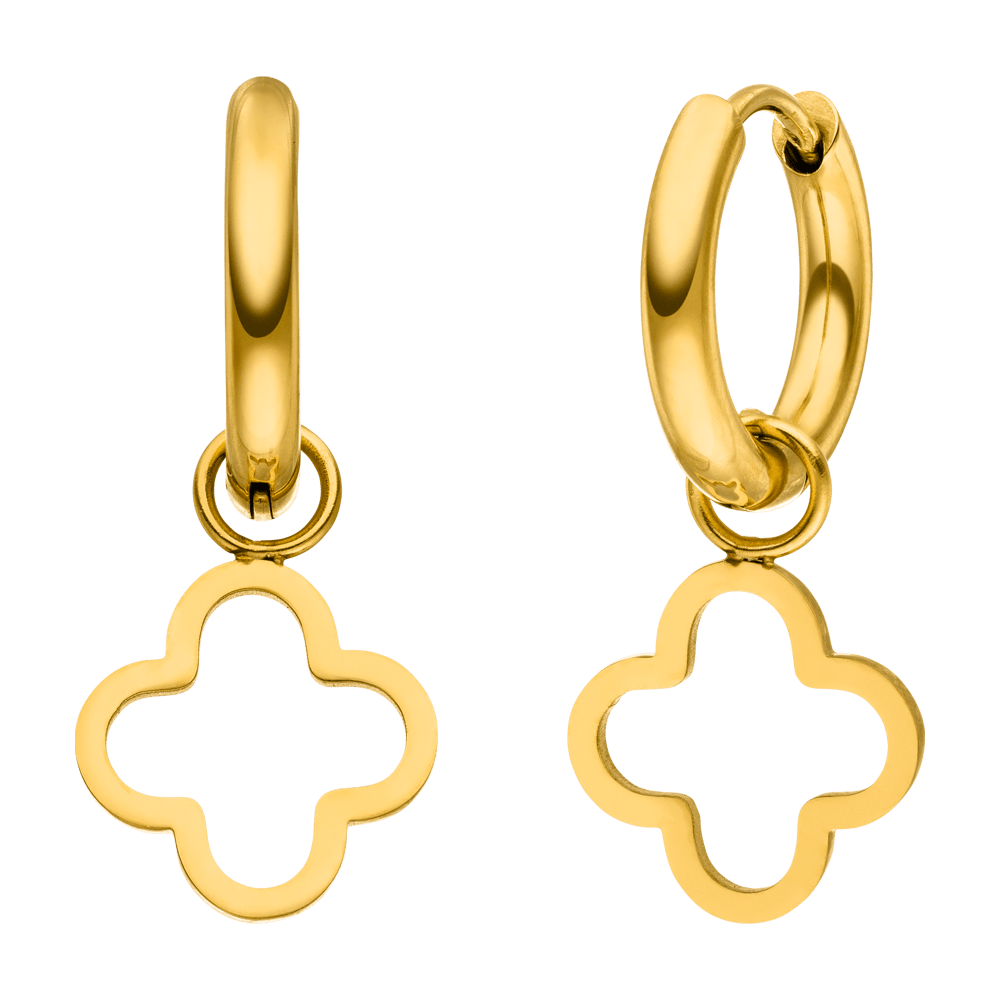 Boucles d'oreilles Simple Clover | Plaquées or 18 carats