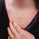 Pendentifs Chris Pearl - Doré et Cristal