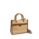 Vimoda - Sac tressé avec petit logo CC – Poignées bambou