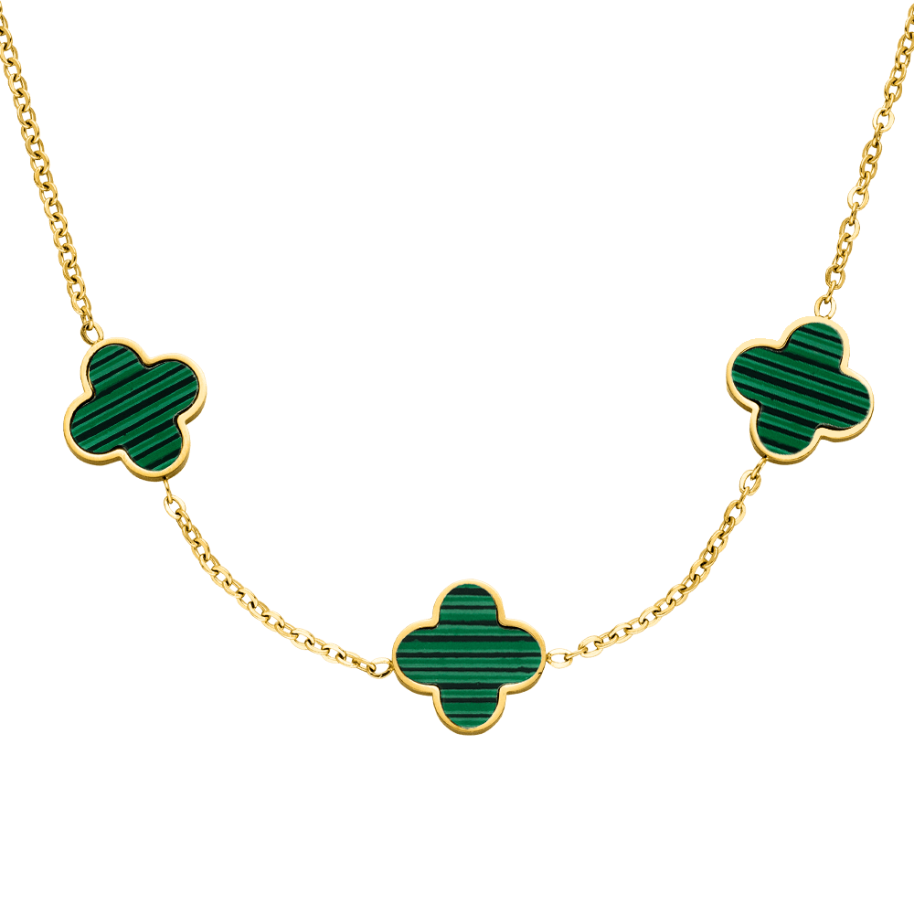 Collier Clover Green | Plaqué or 18 carats