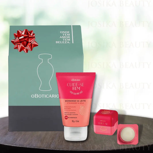 Coffret Cadeau Mains et Lèvres Fraise - Prenez soins de vous - JosikaBeauty