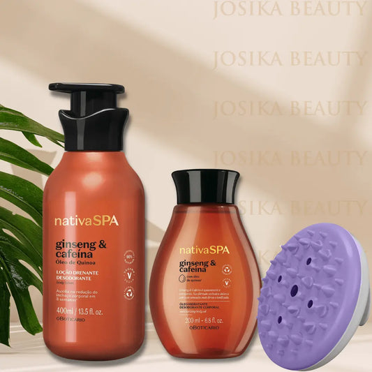 Coffret Massage Corps Basic : Nativa SPA Ginseng et Caféine (3 articles) - JosikaBeauty