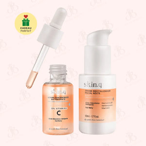 Hidratação e Radiance Combo: Creme Revitalizante para o Rosto Noturno 50ml + Sérum Antioxidante Concentrado de Vitamina C 30ml